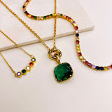 RAINBOW CLUSTER NECKLACE - GOLD