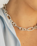 SASKIA CURB LINK NECKLACE - SILVER