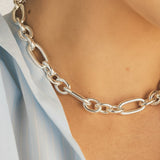 SASKIA CURB LINK NECKLACE - SILVER