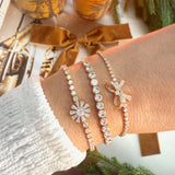 FLOWER STACKING BRACELET - GOLD