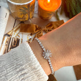FLOWER STACKING BRACELET - SILVER