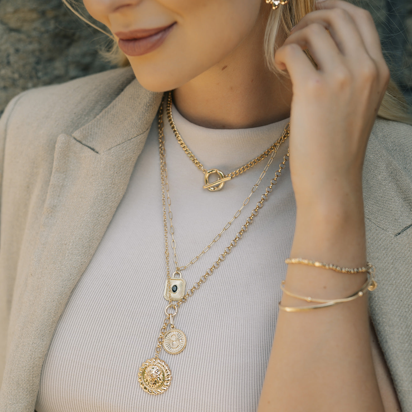 LION DUAL NECKLACE - GOLD