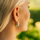 FARAH RIBBED EARRINGS - GOLD