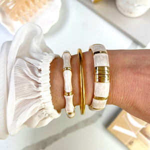 MAYA STRIPE BANGLE- GOLD