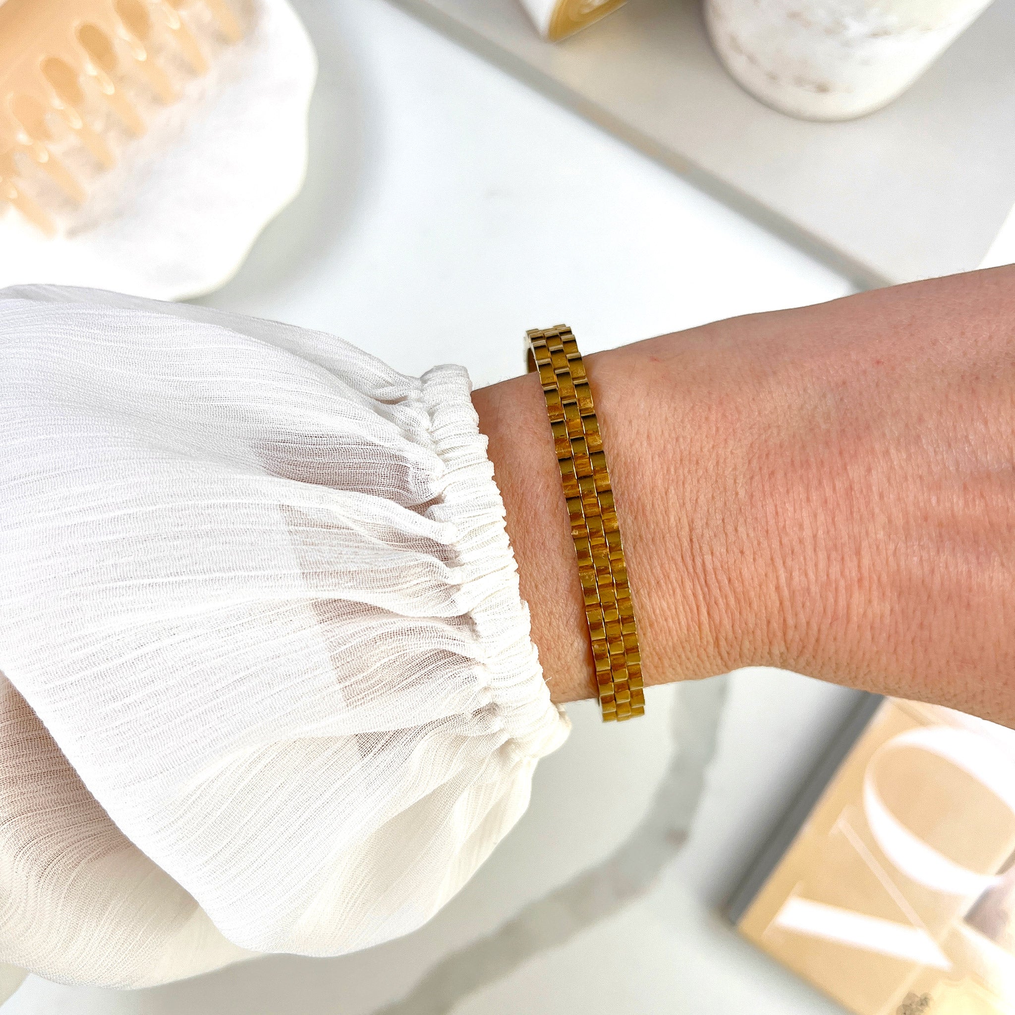 WATCH STRAP BANGLE- GOLD