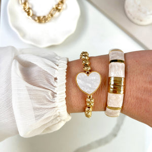 HEART CHARM BRACELET- GOLD