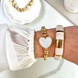 HEART CHARM BRACELET- GOLD