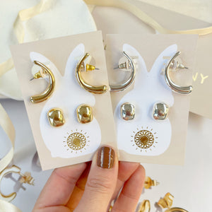 PIPER EARRING SET - SILVER