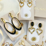 BLACK OVAL EARRINGS