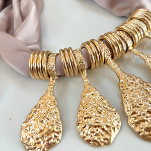 GOLDIE SCARF NECKLACE- TAUPE
