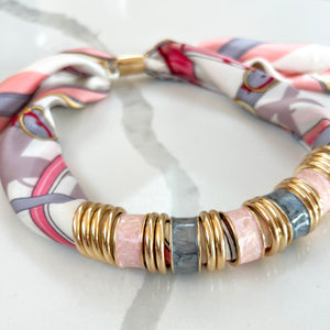 PINKO SCARF NECKLACE- BLUSH