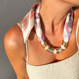 PINKO SCARF NECKLACE- BLUSH