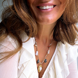 PEARL PLAITED CHARM NECKLACE