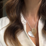 BRUSHED HEART NECKLACE