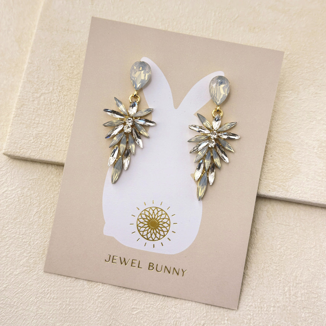MIA LEAF EARRINGS - SILVER