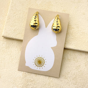 MARNI TEXTURED EARRINGS - GOLD