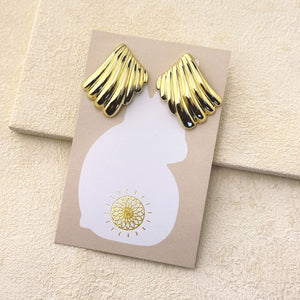 RIPPLE FAN EARRINGS - GOLD