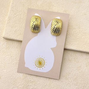 MONROE TEXTURED EARRINGS - GOLD