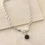 TESSA ROPE TWIST NECKLACE - SILVER