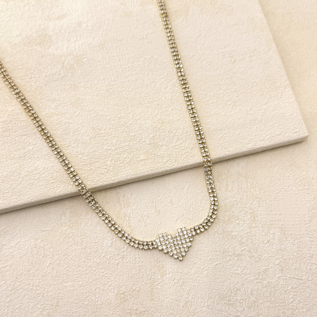 HEART CHOKER- GOLD
