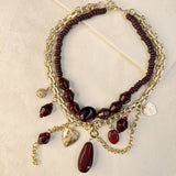 WATERFALL HEART NECKLACE- RUBY