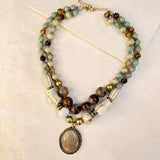MENA DOUBLE LAYER NECKLACE- AQUA