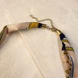 DIAMANTE CROSS BANDANA NECKLACE- NAVY