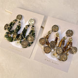 ELIZABETH COIN EARRINGS- GREEN