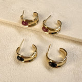 DECO HOOP EARRINGS - ROSE