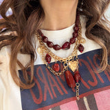 WATERFALL HEART NECKLACE- RUBY