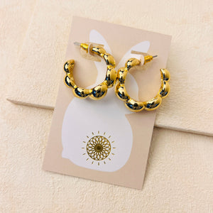DOTTY HOOP EARRINGS - SILVER
