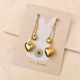 HEART WATERFALL EARRINGS - GOLD