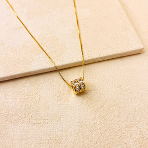BARREL PENDANT NECKLACE - SILVER