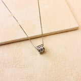 BARREL PENDANT NECKLACE - SILVER