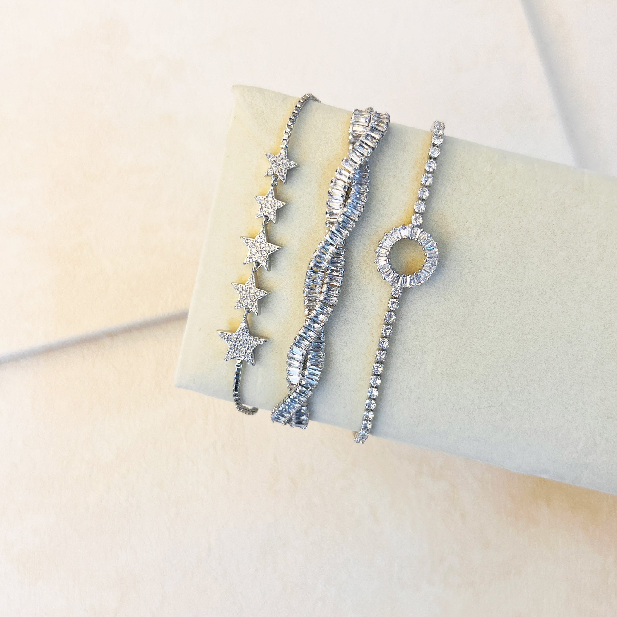 STAR CLUSTER STACKING BRACELET - SILVER