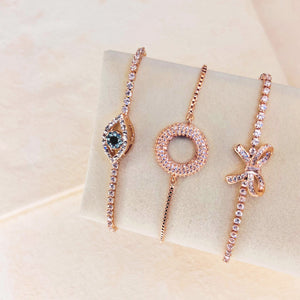CIRCLE STACKING BRACELET - ROSE GOLD