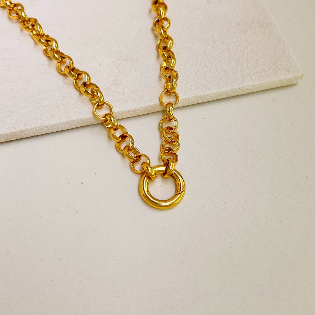 MAGGIE BELCHER CHAIN LOCK NECKLACE - GOLD– Jewel Bunny