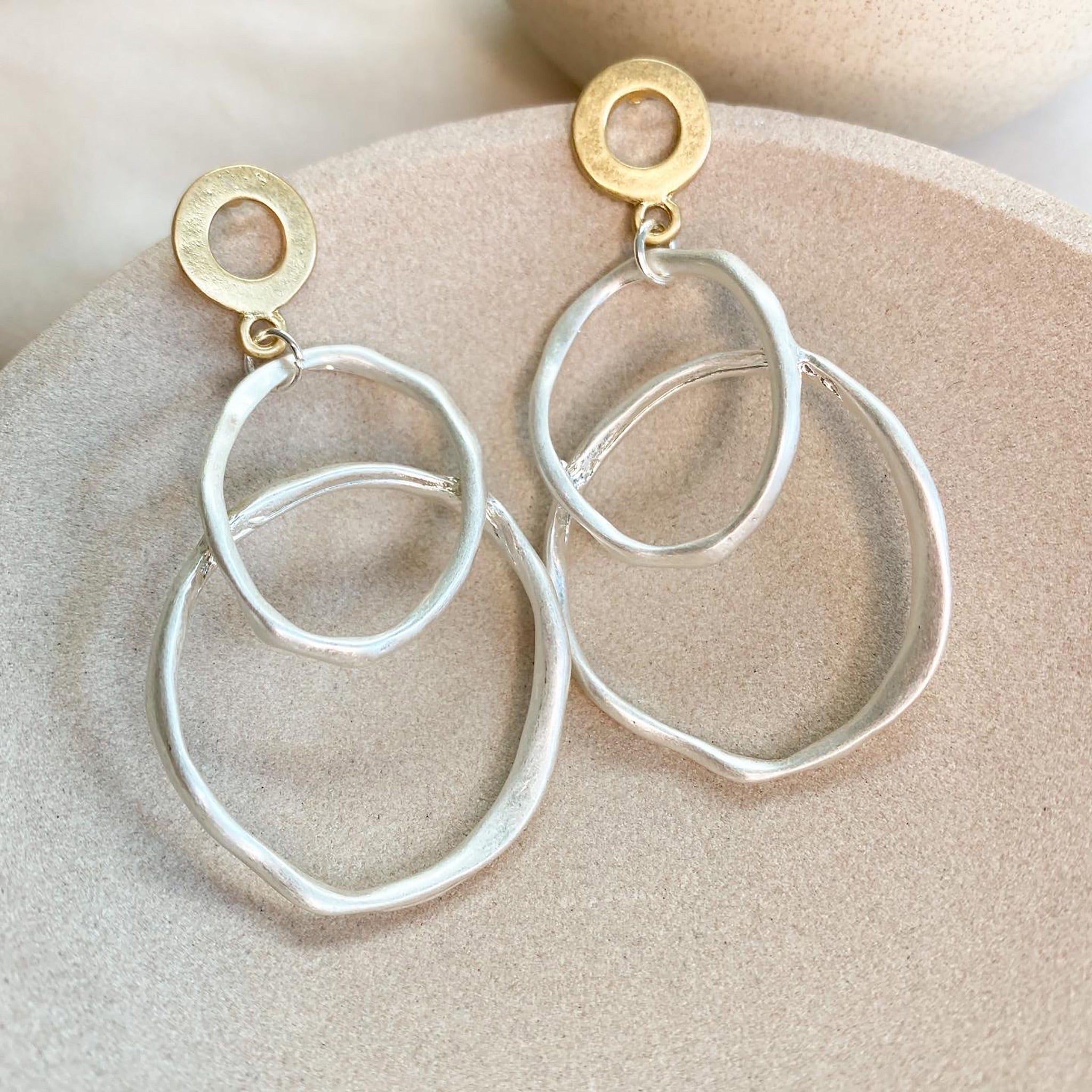OLIVIA EARRINGS - SILVER & GOLD